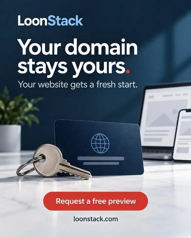 Your domain stays yours. Your website gets a fresh start.